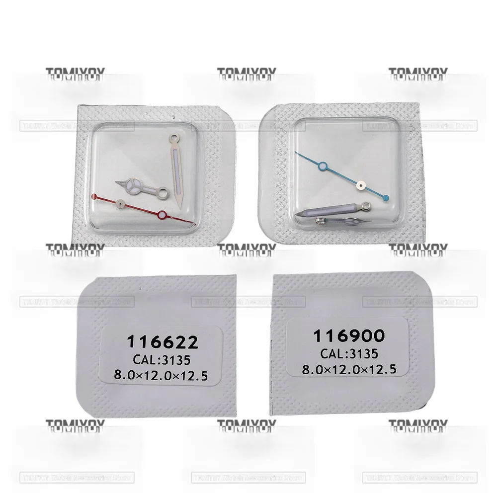 A Set Red Blue Stainless Steel Green Luminous Watch Hand Fit For RLX 3135 Automatic Movement