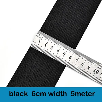 5Meters Sewing Elastic Band Heavy Stretch High Elasticity Knit Elastic Band for Sewing Waistband Elastic White black 10-60MM - Image 9
