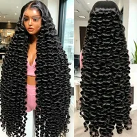 Perruques en cheveux humains Remy, ondulations profondes lâches, 38-40 pouces, densité 250%, dentelle complète 13x4, ondulations naturelles, dentelle invisible pré-épilée 13x6 4