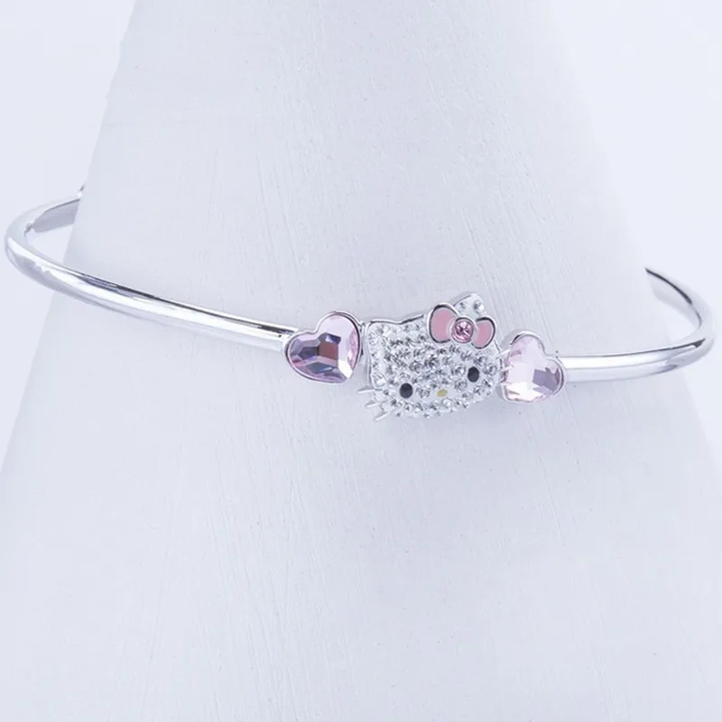 Sanrio Jewelry Hello Kitty Hello Kitty Kitty Kitty Rose 925 Sterling Silver  Bracelet (Rose Gold) Bracelet