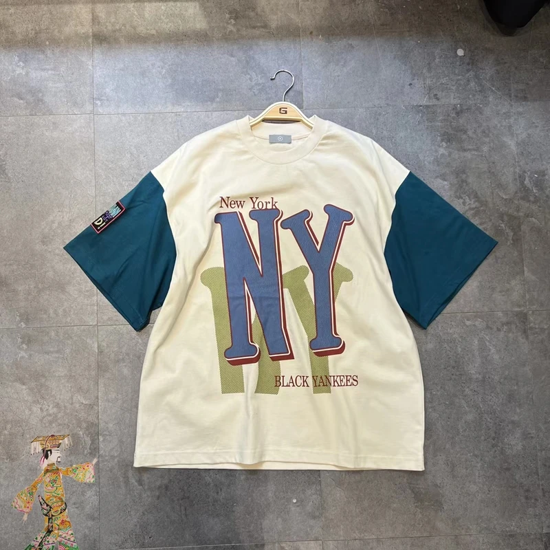 

LEE FOG T Shirt Men Women Vintage Top Tee Loose Casual Letter Print Harajuku T-shirts
