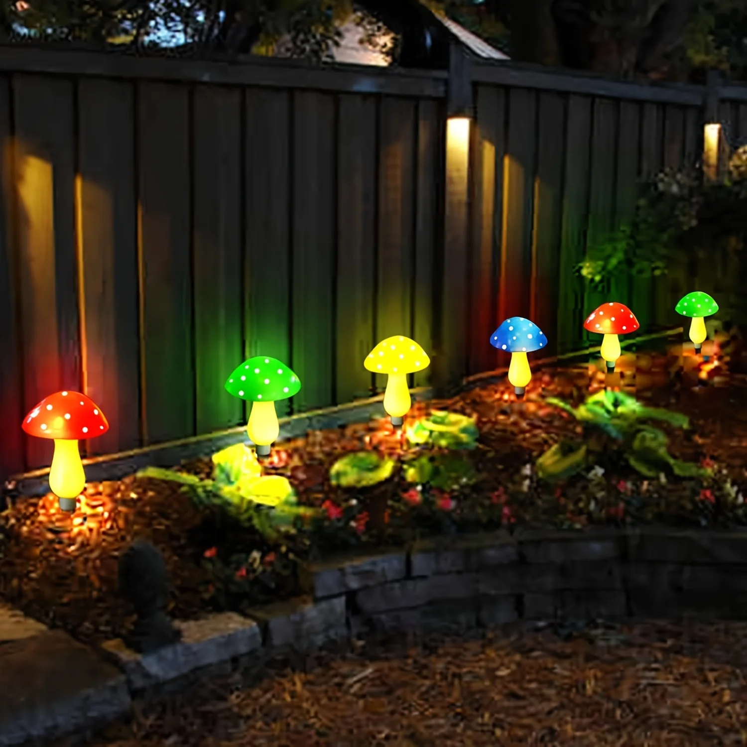 Solar Garden Lights Mushroom Outdoor Garden Decoration Waterproof 8 Modes Christmas Night Lights For Garden Pathway Lawn Landscap Decor