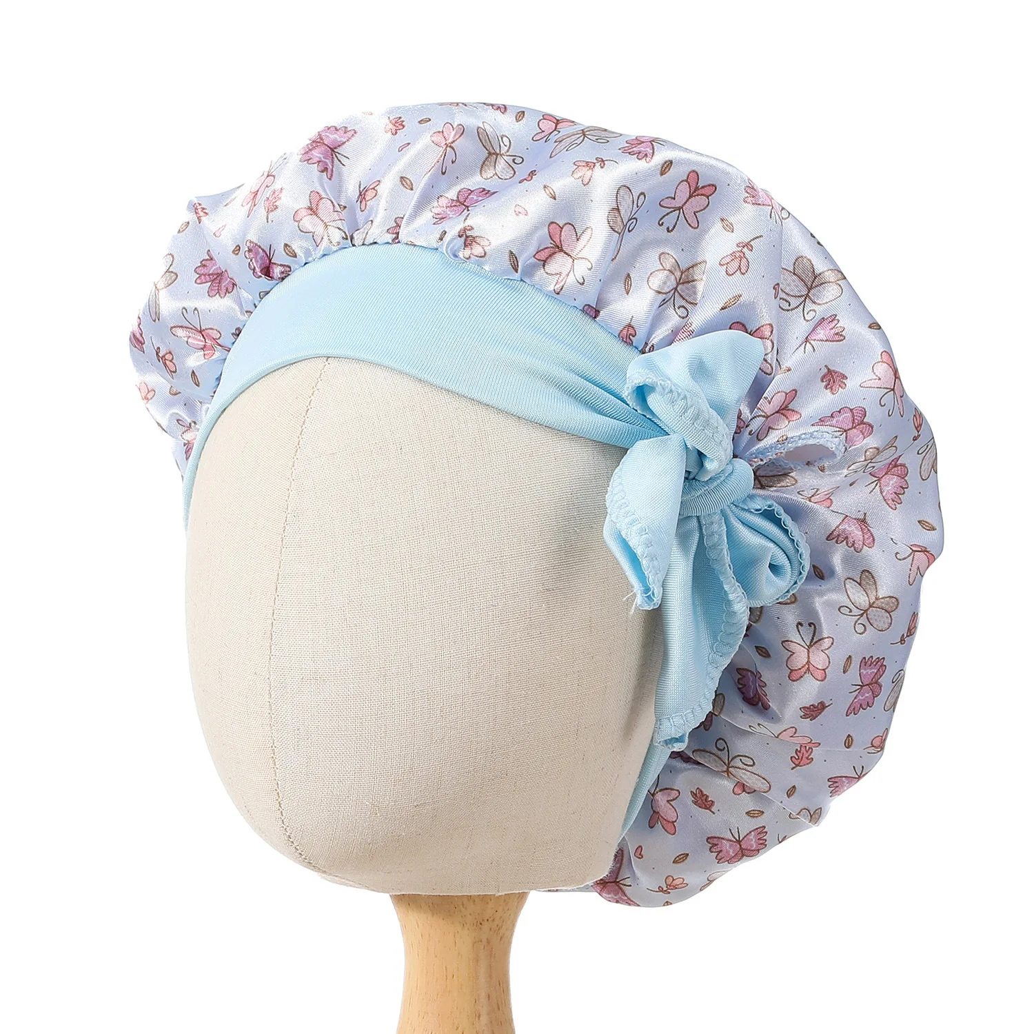 Satin Bonnet for Baby Hair Care Night Sleep Silk Beanie Hat Newborn Baby Girls Children Sleeping Bonnets Cap Kids Cooking Hat 5