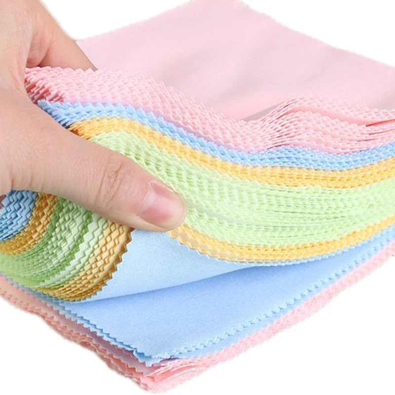 Colorful Soft Chamois Glasses Cleaner Eyeglasses Microfiber Clean Cloth for Lens Phone Screen Cleaning Wipes Tools