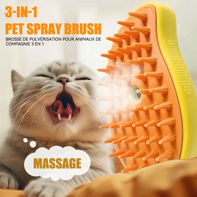 3-in-1 Steamy Brush for Pet Cat Dog Grooming 3