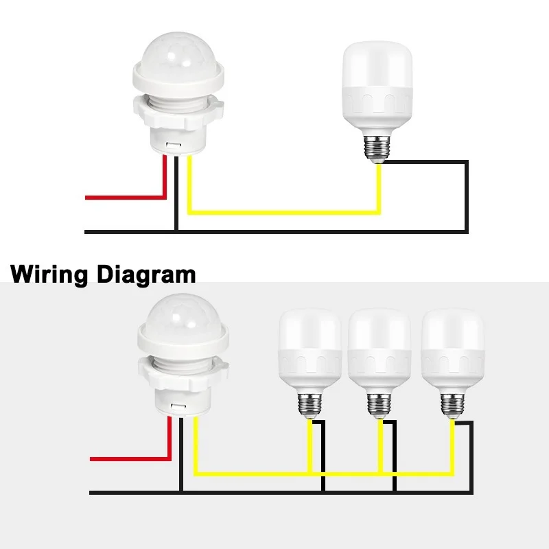 110/220V PIR Infrared Motion Sensor Switch Auto on Off Light Switch PIR Sensor Detector Light Led Sensitive Night Lamp