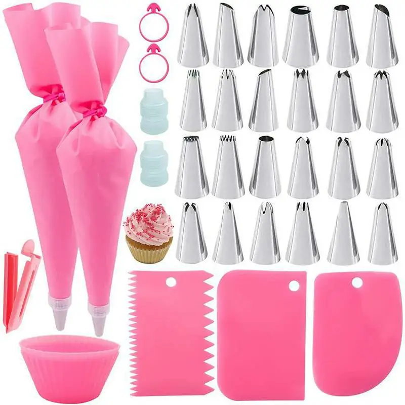 24Pcs Douille Poche à Douille Pâtisserie Kit Décoration de Gâteaux