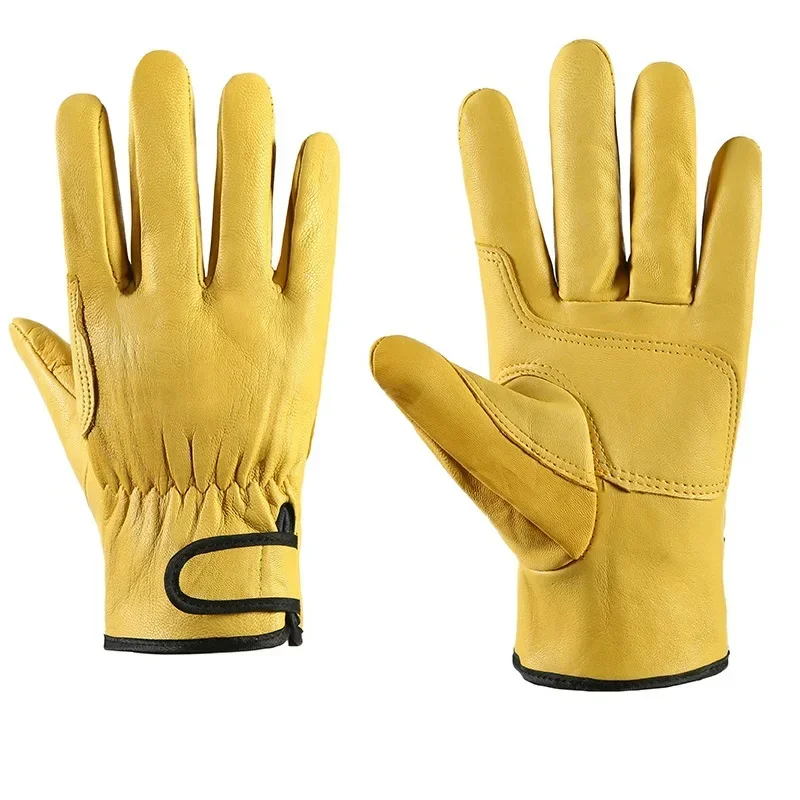 Men Work Gloves Soft leather Driver Hunting Driving Farm Garden Welding Security Protection Safety Workers Mechanic Gloves