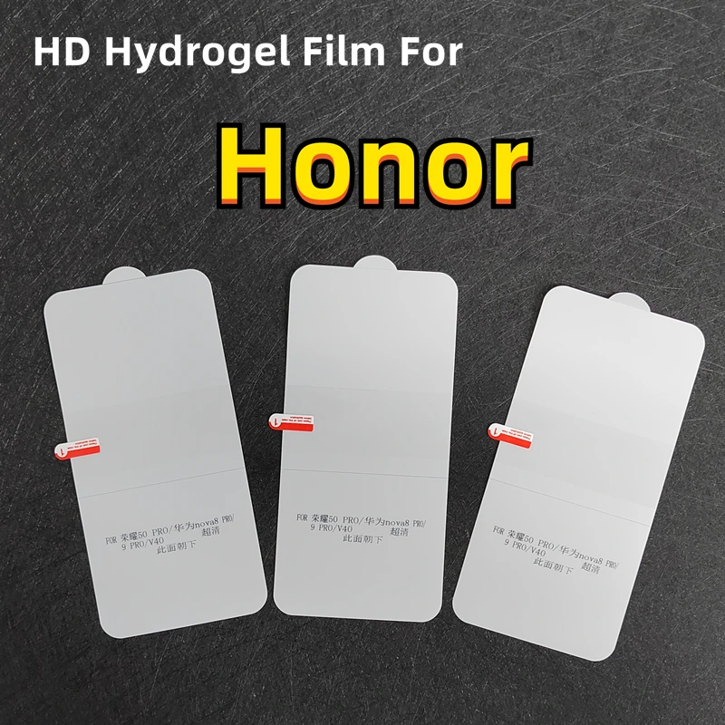 

3pcs Screen Protector For Honor 80 70 60 50 30 Pro HD Hydrogel Film For Honor Magic3 Magic4 Pro X40 V40 TPU Protective Film