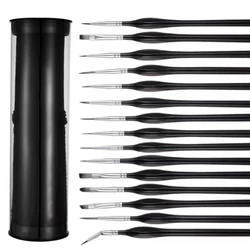 Detail Paint Brush Set, 15pcs Fine Detail Paint Brush Miniature Painting Brushes Kit Artist Paints Brush Set for Acrylic, Waterc