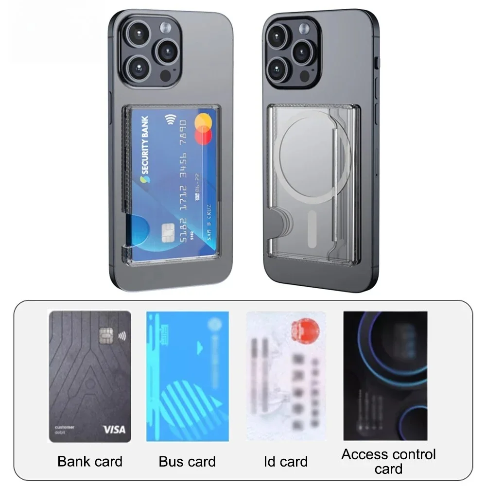Magnetic Clear Card Holder with Strong Adsorption - Portable Wallet with Card Slots