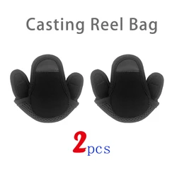 Set of 2 Soft Protective Bags for Fishing Reels - Durable Storage for Spinning and Casting Reels (Cast reel bag 2pcs)