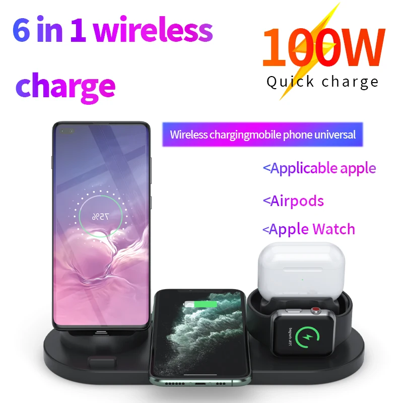 

Портативная ультратонкая Беспроводная зарядная подставка Qi 15 Вт 6 в 1