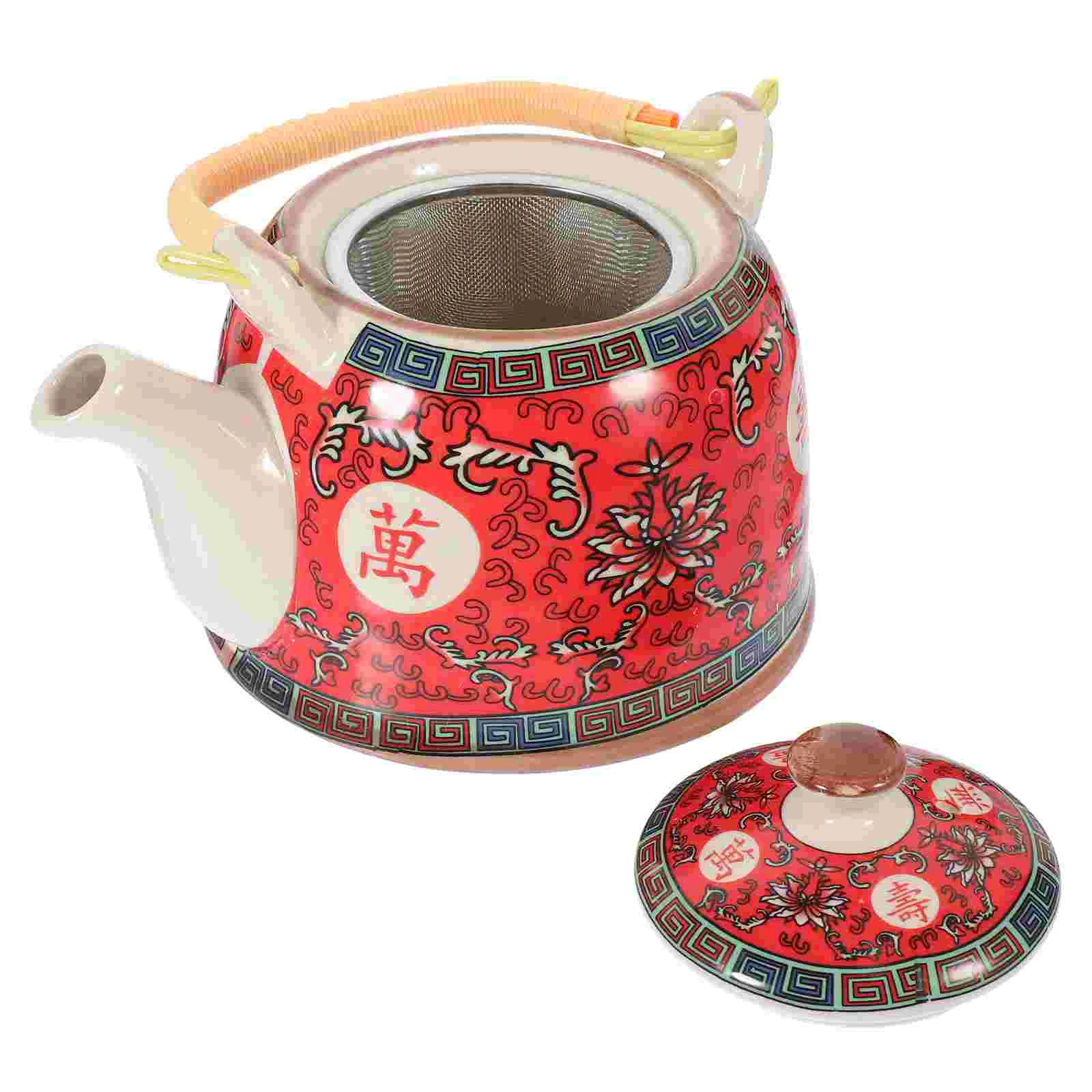 

Porcelain Teapot Small Ceramic Stockpot Vintage Travel Kettle Chinese Style