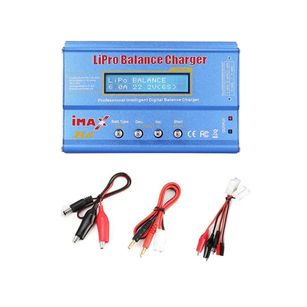 DEWIN Chargeur de Batterie LiPo équilibré, B6 80W Balance LCD Numérique  Chargeur Déchargeur for LLiPo RC Batterie (EU Plug) : : Jeux et  Jouets