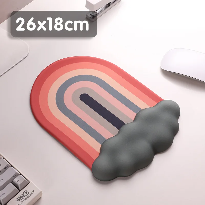 Tappetino per mouse arcobaleno, poggiapolsi per tastiera, memory foam, tappetino per mouse ergonomico in silicone per computer desktop da ufficio, poggiapolsi per laptop