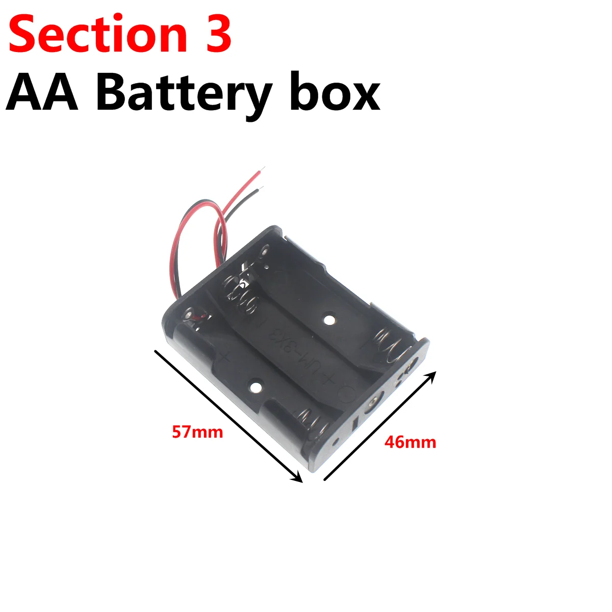 Battery box 1X 2X 3X 4X 6X 8X AA Waterproof battery box with cover and switch Four AA boxes with switch battery box dupont xh2.54 dc