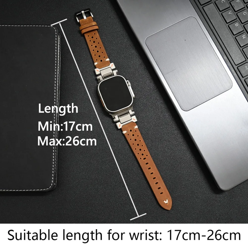 Luxury Titanium Color Bracelet with Genuine Leather Band
