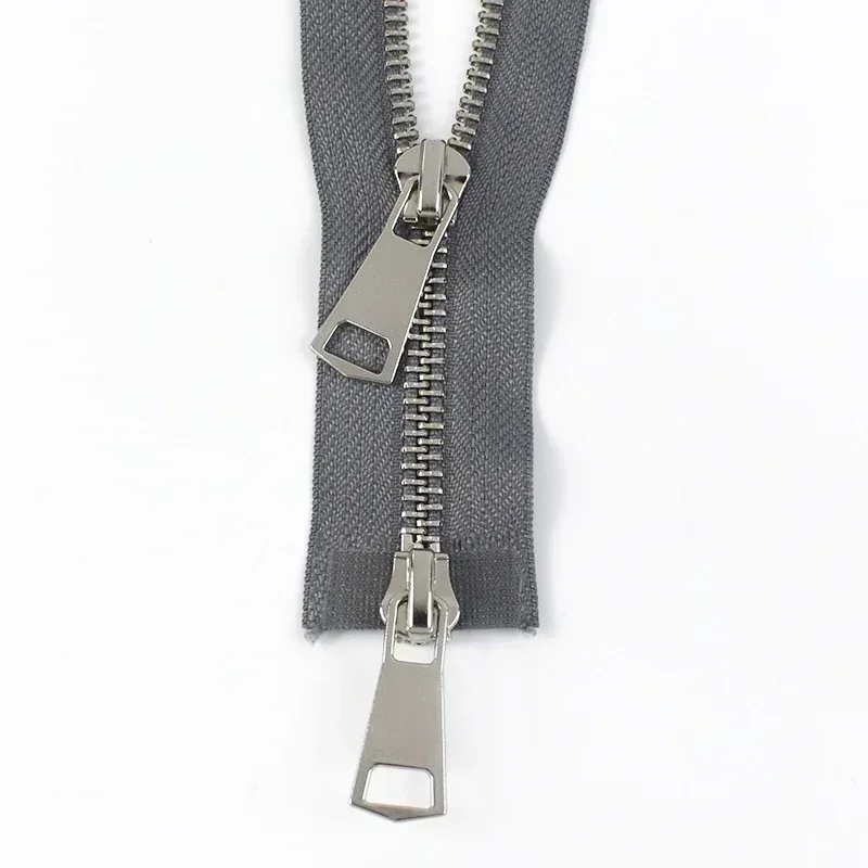 Premium Metal Double-Slider Open-End Zippers for Jackets - Auto Lock Closure, Multiple Lengths Available