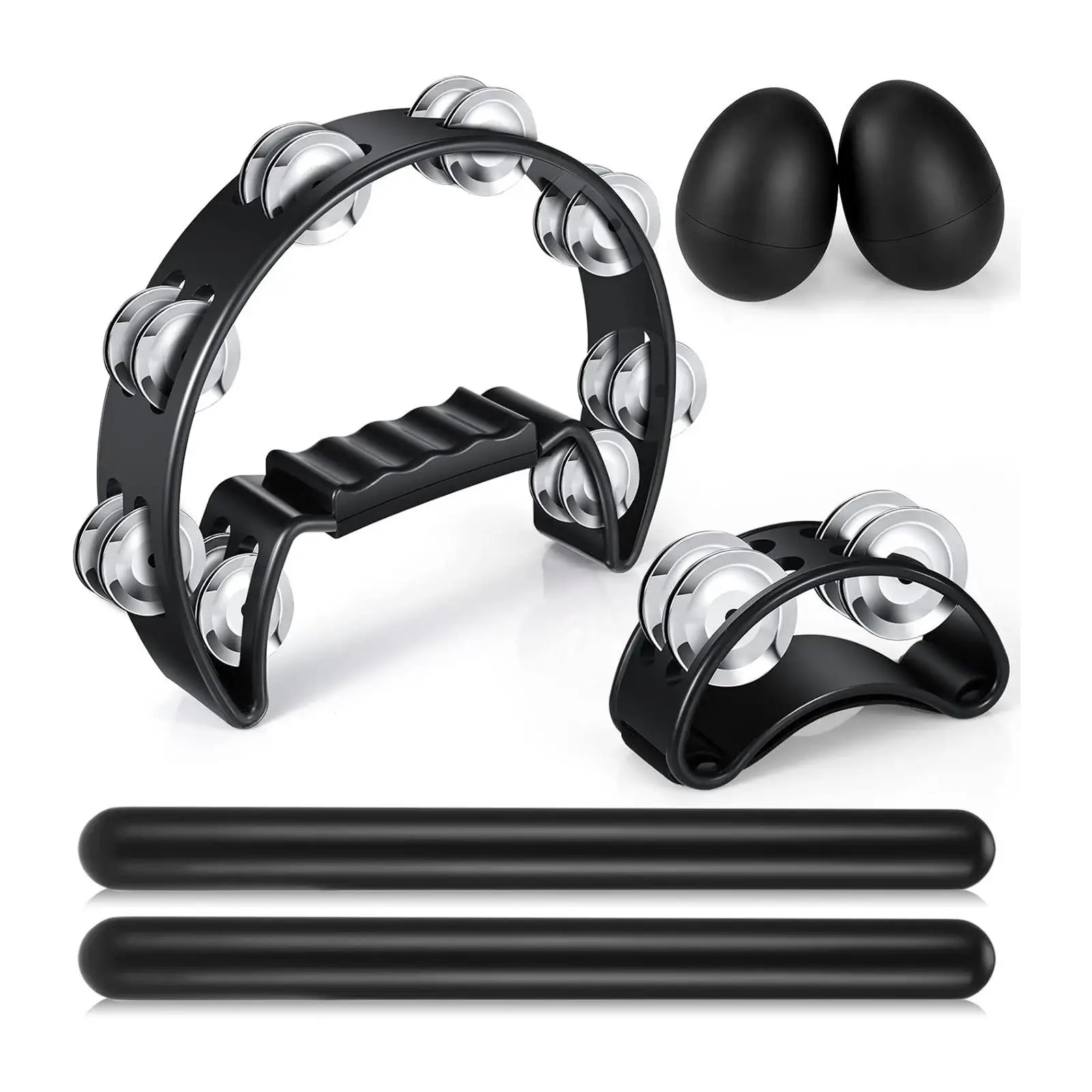 

Hand Percussion Instrument Set Egg Shakers Castanet Handheld Develops Motor Skill Sensory Toy for Birthday Gift School Party