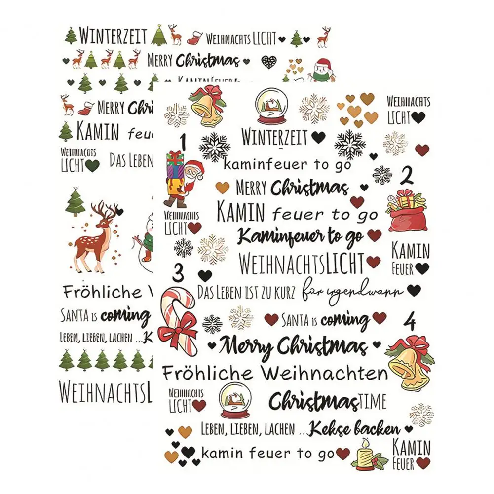 Christmas Sticker Candle Film Stickers Christmas Themed Candle Tattoo Stickers Vibrant Colors Easy Application Versatile Party