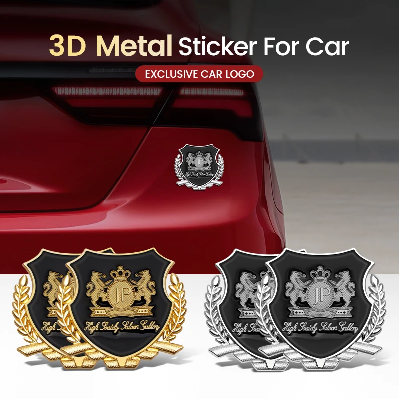 2Pcs 3D Car Metal Cap Sticker Jp Badge Decalcomania Per Audi Bmw Suzuki Mini Laguna Dacia Koleos Subaru Fluence Sandero Symbol Espace