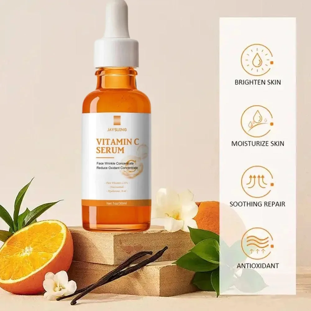 Vitamin C Facial Essence Hyaluronic Acid Dark Skin Brighten Serum Fade Fine Lines Moisturizing Repair Dull Serum Face Skin Care 6
