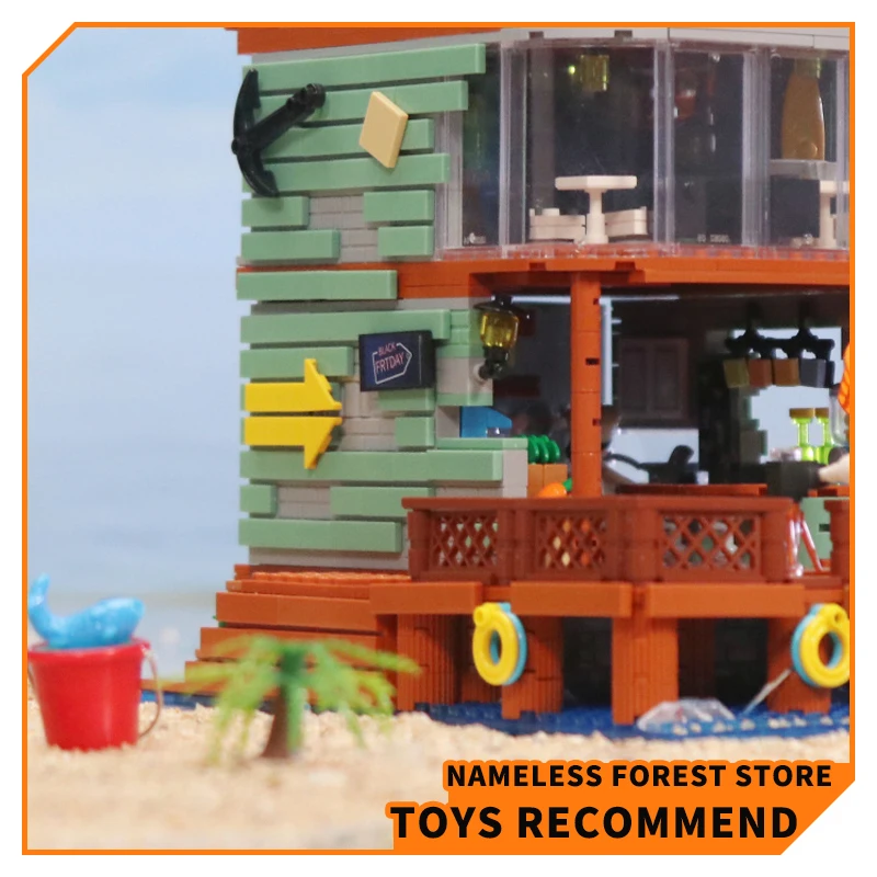 City Fishing Village Wharf Micro Bricks House Model Street View Store Toys  Fisherman Shop MOC Building Blocks Kids Adult Gifts - AliExpress