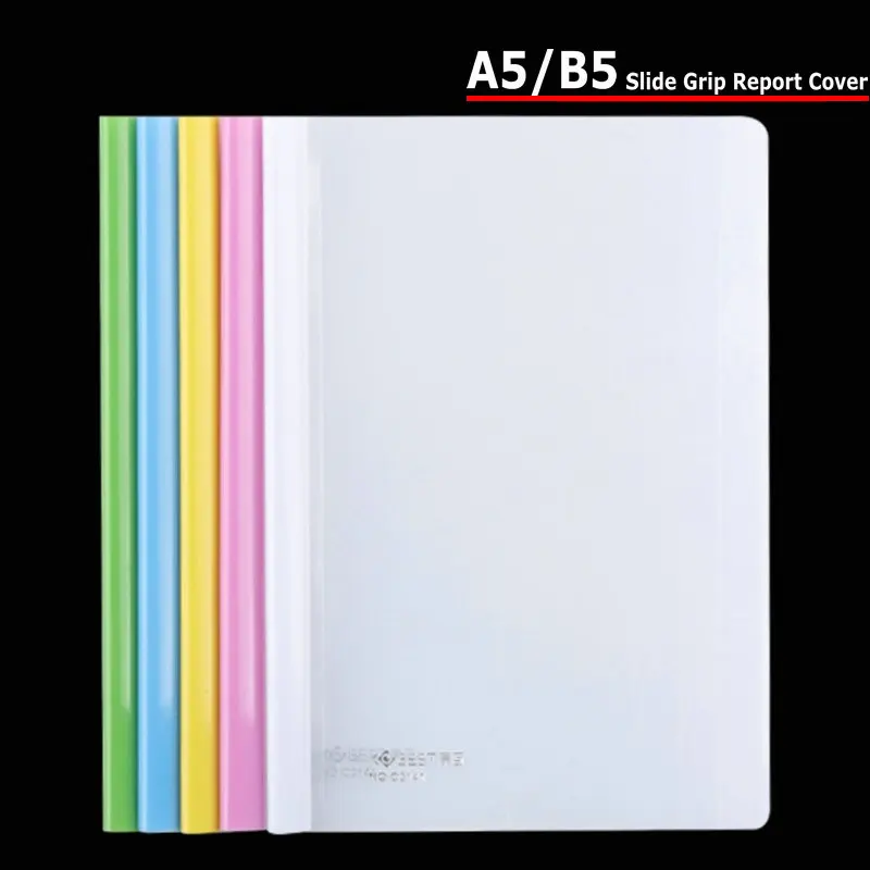 10pcs Draw Rod Folder A5 Clear Plastic Paper Folder B5 Document Organizer Pull Rod Report Cover For Office