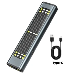 Aluminum Alloy Portable Work Light with Solar Charging & Magnetic Base - Ultra - Bright (Gray)