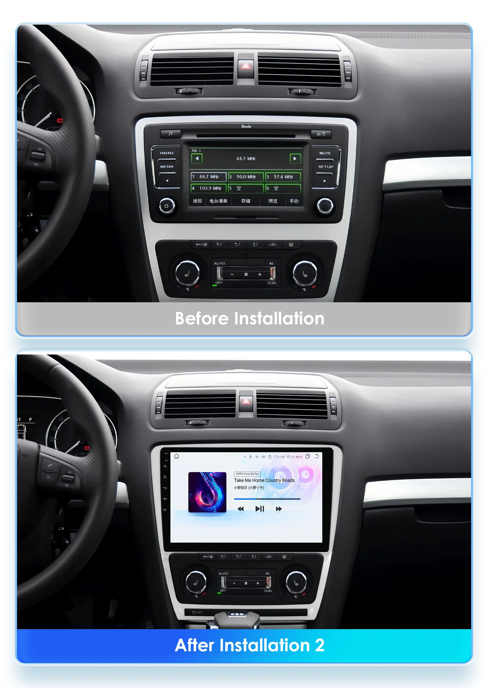 10,1" Hizpo 2Din Android13 Autoradio für Skoda Octavia 2 2008 - 2013 BT 4G CarPlay GPS Navigation RDS DSP SWC UI7862 Multimedia – Detail 5