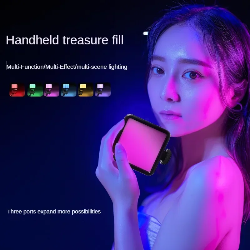 풀 컬러 RGB LED 비디오 라이트 2500K-7000K 타입 C 포켓 카메라 핫 슈 라이트 사진 스튜디오 라이트, 틱톡 유튜브 게임 라이브용
