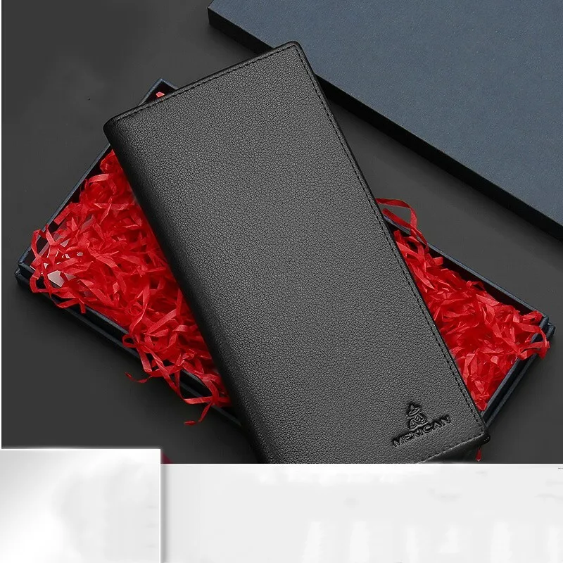

Men's Long Genuine Leather Walletwith Large Capacity Zipper Soft Leather Wallet Business Men's Wallet Gift For Father Boyfriend