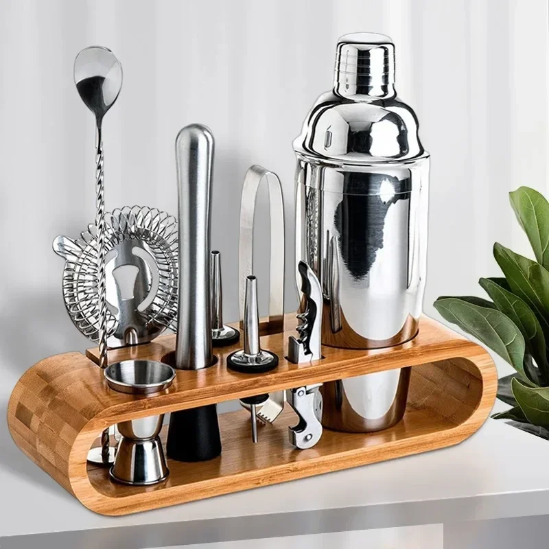 Bartender Kit Cocktail Shaker Mixer Bar Tools 750/600ml Shakers with Recipe Pourer Jigger Bartender Set Wine Glass Set Whisky
