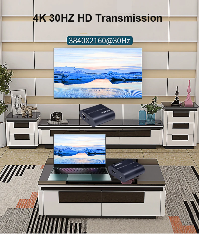 4K HDMI Extender 120M with Loop Audio Vs 1080p 60m Extender Over Single CAT5e/6