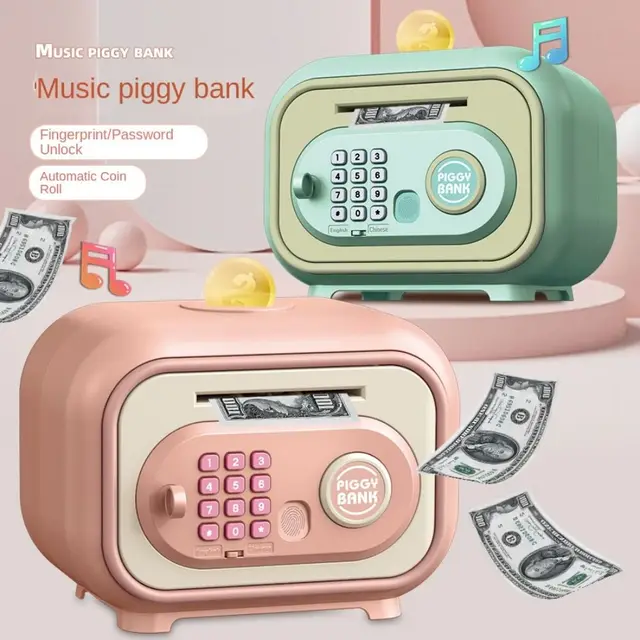 Password Lock Bank Safe Box Money Box Storage Box Children Money Boxes Safe Durable ATM Savings Box for Coins Cash 5