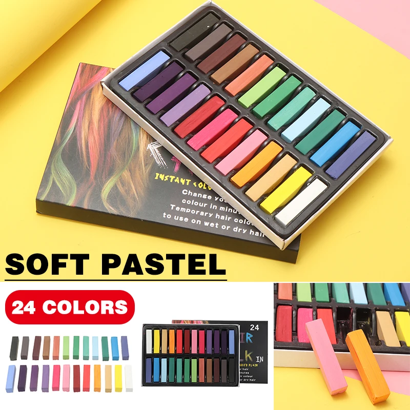 Painting Crayons Soft Pastel 24 Colors/Set Art Drawing Set Hair Coloring Easy To Clean Art Supplies Stationery For Students