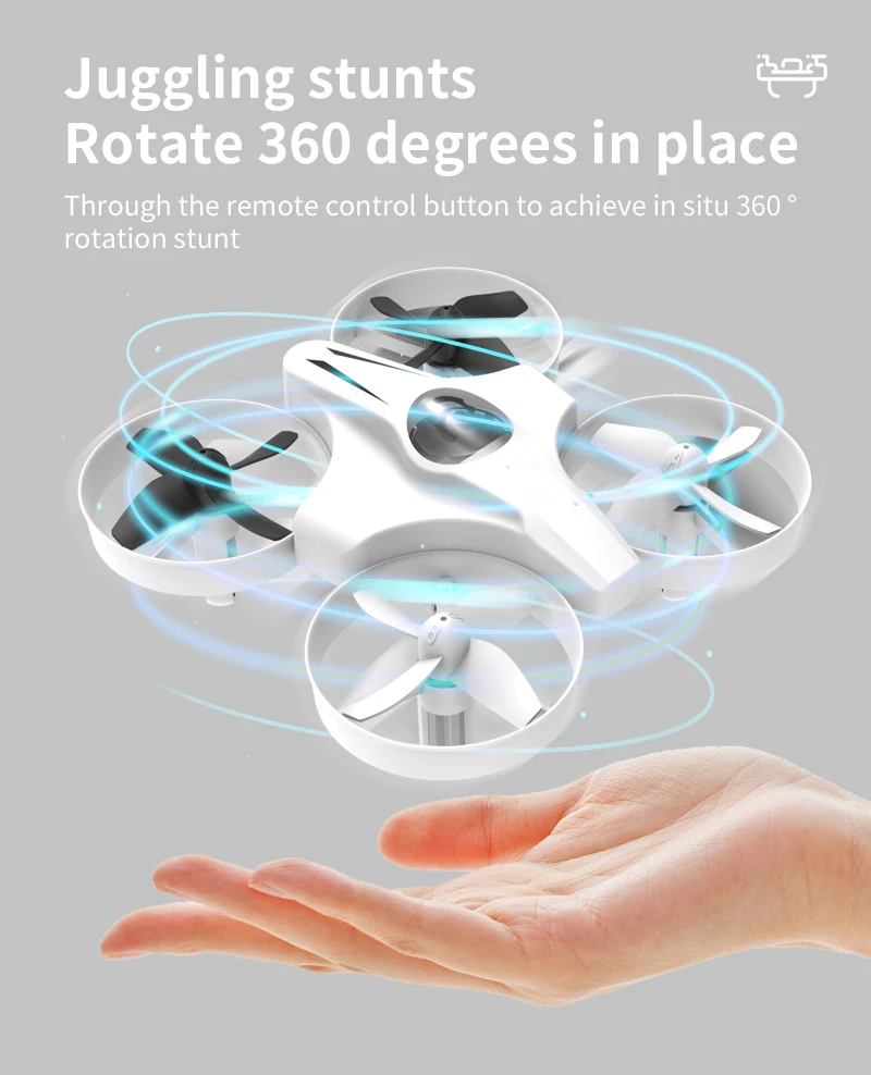 Mini RC Drone - 4CH Headless Mode Quadcopter with 360 Flip for Kids