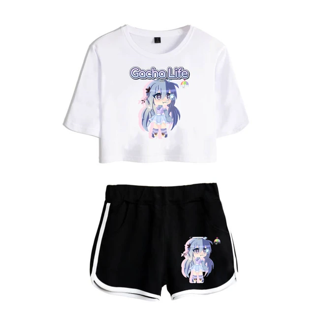 Jogo gacha vida camiseta masculina verão casual de manga curta