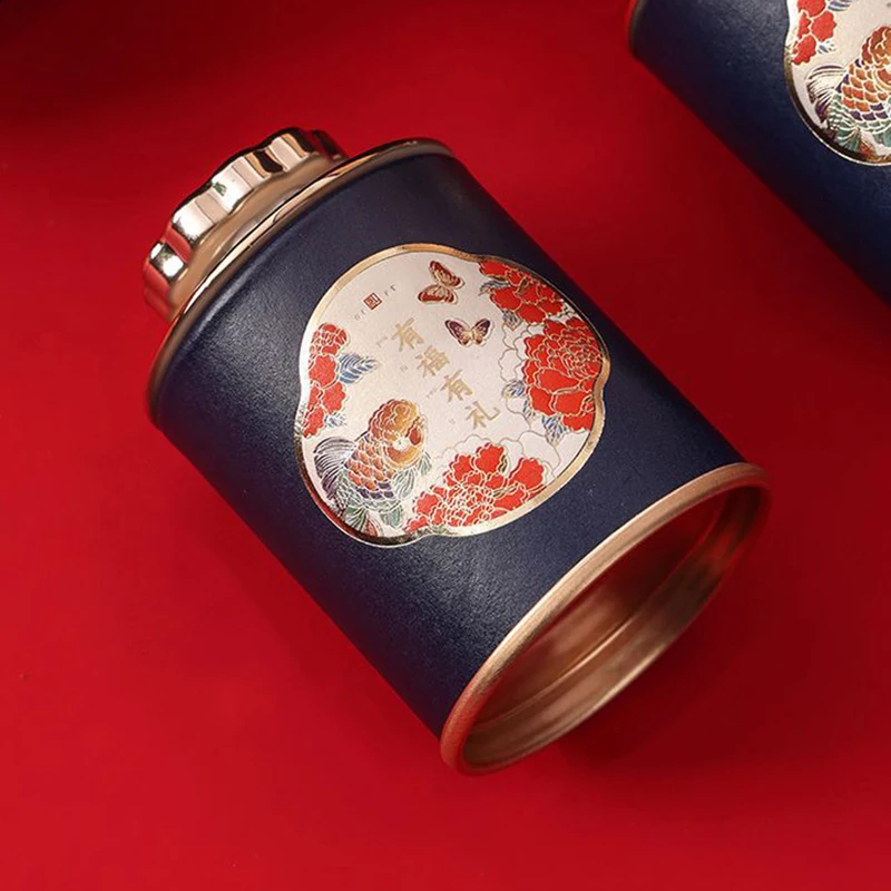 Tea Tin Box Mini Dragon Empty Green Black Tea Sealed Jar Portable Home Small Packaging Box Paper Storage Cans