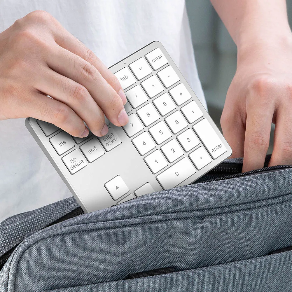블루투스 호환 숫자 패드, USB 충전식, 35 키 숫자 키패드, 초박형 숫자 패드 키보드, 안드로이드 IOS 윈도우용, 2.4G