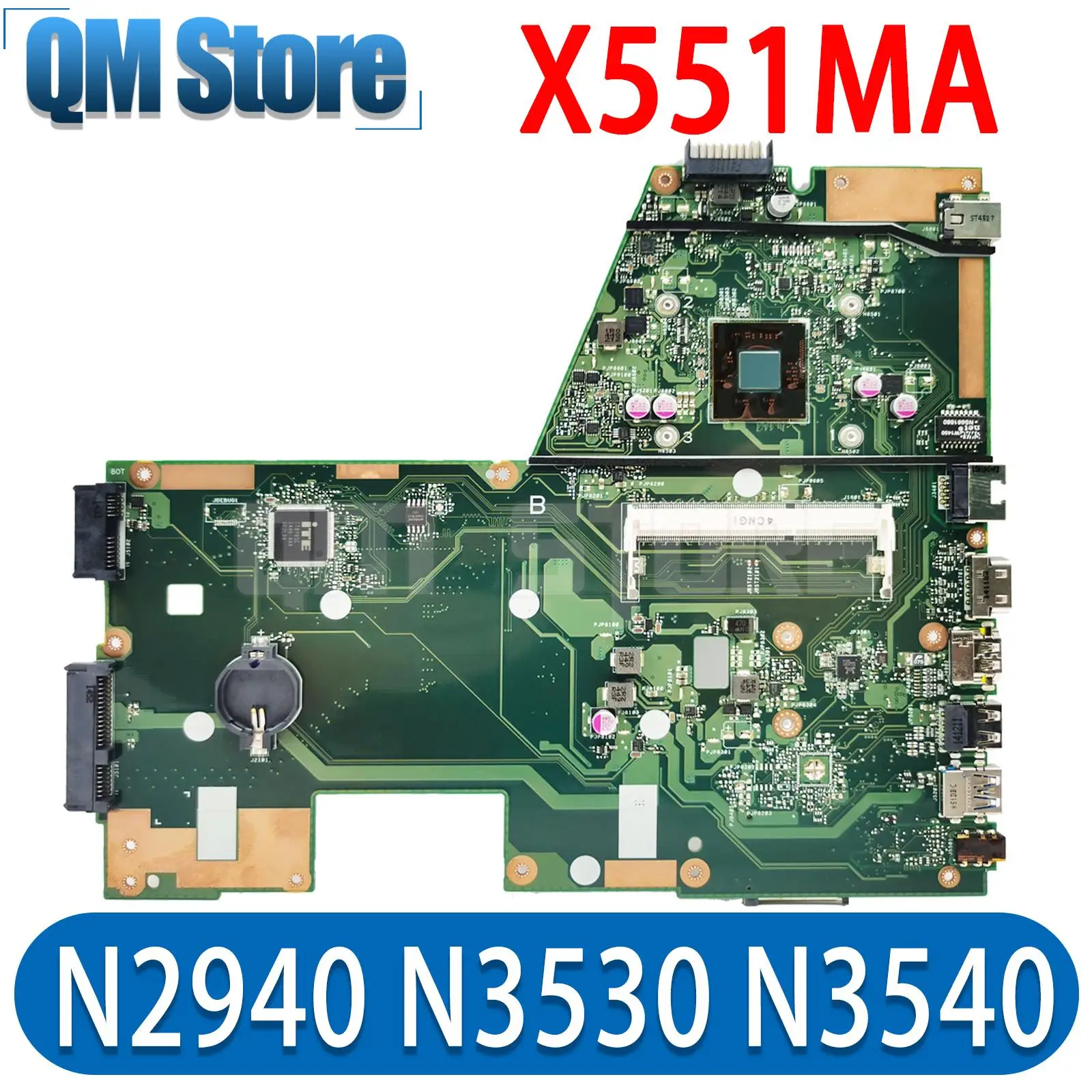 

X551MA Notebook mainboard N2815/N2830/N2930/N2940/N3530/N3540 CPU for ASUS F551MA X551MA R512MA Laptop Motherboard DDR3