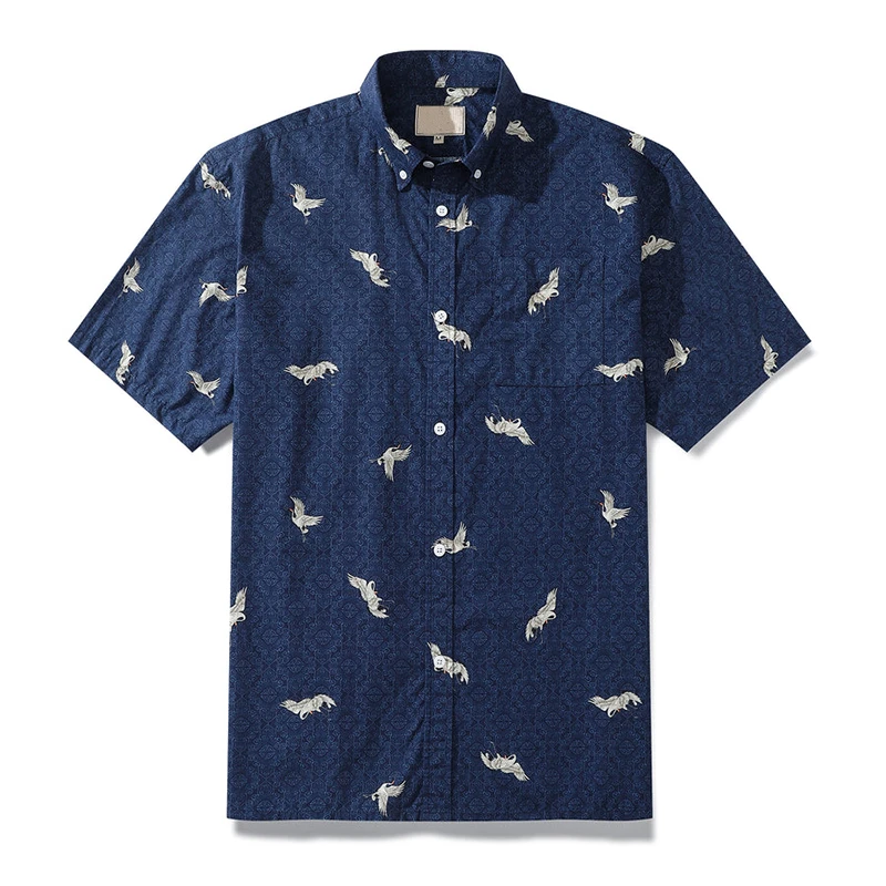 thumbnail image 1 of Camisa de diseño para hombre con estampado 3D de grullas de corona roja, camisa de gran tamaño para verano 2024, para viajes, playa, Hawái, estilo Harajuku, camisa masculina, 1 of 4