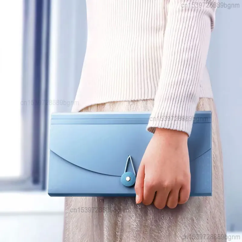 Large Capacity 13 Pocket Layer Expanding Wallet File Folder Paper Bill Invoice Receipt Storage Organ Bag Office Organizer Case