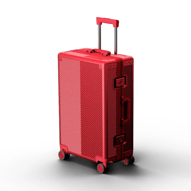 Aluminum Luggage High-End Business Boarding Travel Suitcase Universal Wheel Scratch-Proof Password Trolley Case Fashion Suitcase