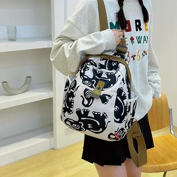 Zaino da donna alla moda versatile Stampa alla moda Zaino casual di grande capacità Tessuto Oxford da donna Nuova borsa da viaggio per zainetto