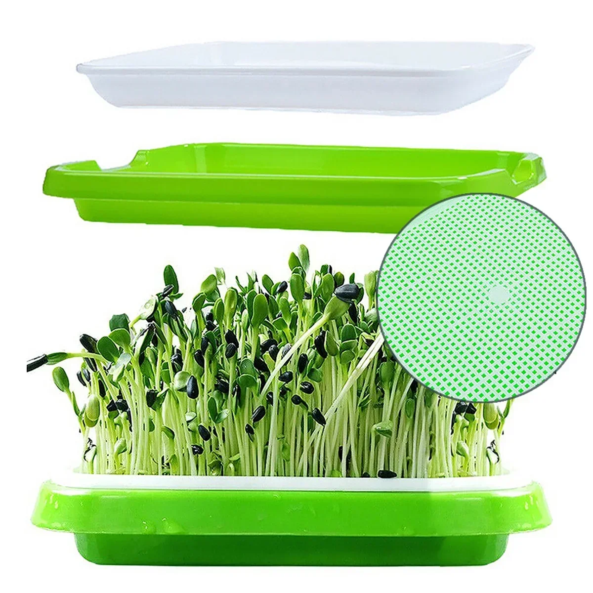 1PC Seed Sprouter Tray Wheatgrass Sprouting Pot Planter Soilless Bean Culture Hydroponic Nursery Plate Cat Grass Bonsai Seeds seed starter tray,seedling tray