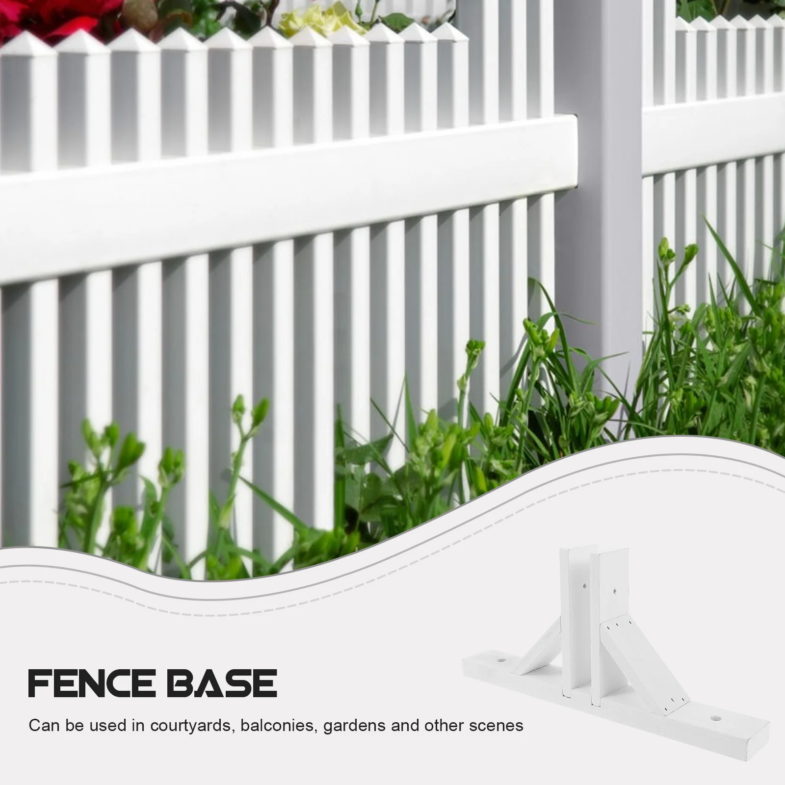 2Pcs Fence Feet Support Solid Wood Fence Garden Base Holder Fencing Gate Yard Plastic Reusable Base Kit Small