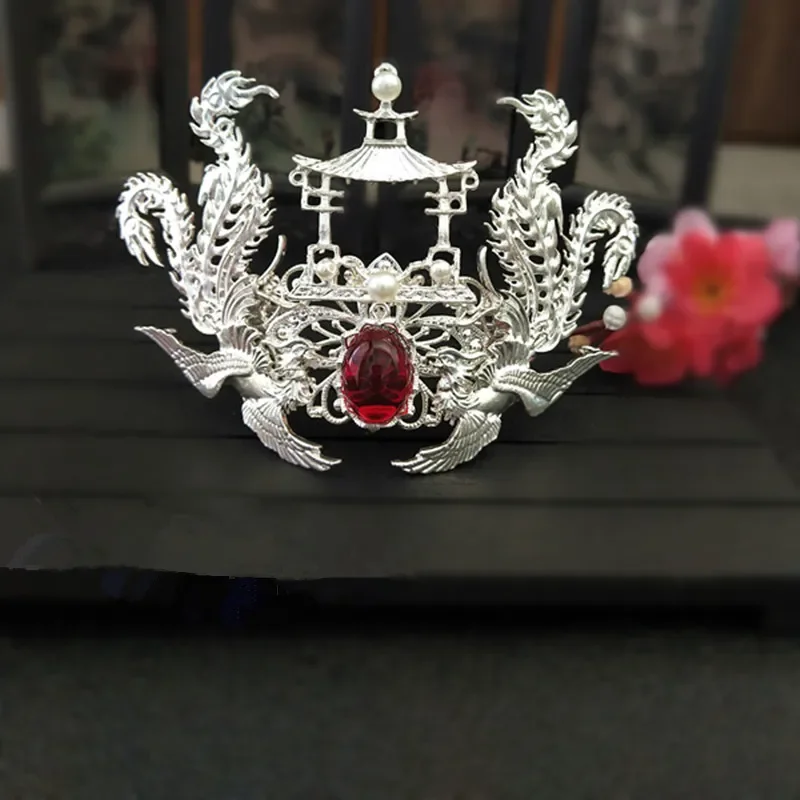 

Старинный китайский головной убор ретро корона волос Винтаж воин Меч Косплей головной убор Hanfu аксессуары для волос