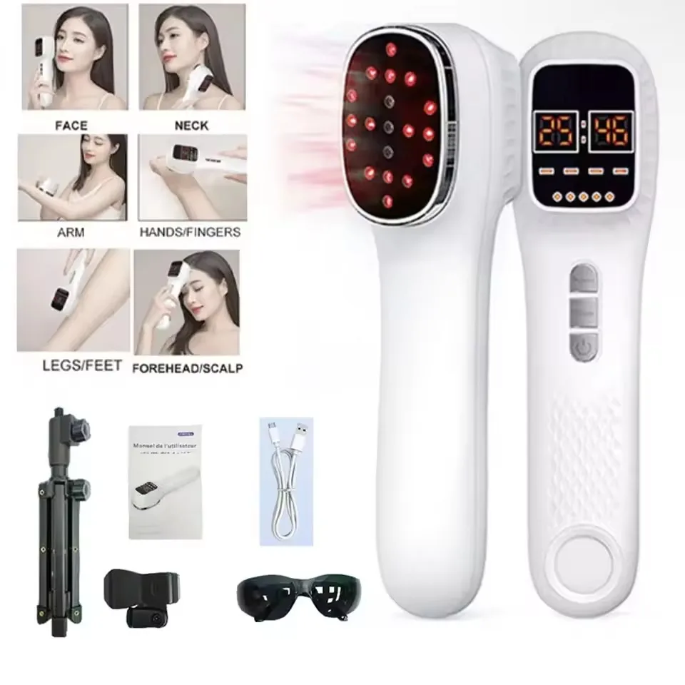 650nm+808nm Handheld Face Body Red Light Infrared Beauty Device Skin Rejuvenation Muscle Joint Body Fatigue Relief Health Care